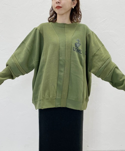CAPRICIEUX LE'MAGE（カプリシューレマージュ）の「【DISMACENT/ディスマセント】リメイクスエット（パーカー・レディース・カーキ・FREE）」の4枚目の写真