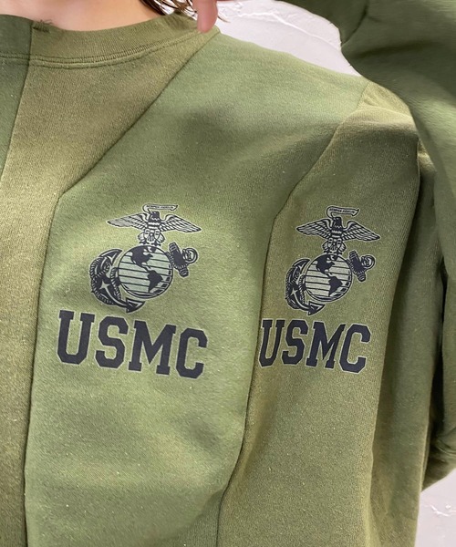 CAPRICIEUX LE'MAGE（カプリシューレマージュ）の「【DISMACENT/ディスマセント】リメイクスエット（パーカー・レディース・カーキ・FREE）」の2枚目の写真