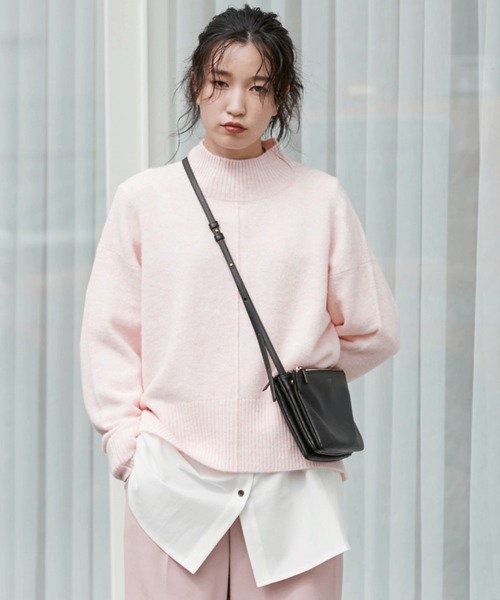 Doux archives（ドゥアルシーヴ）の「もちもちハイネックニットプルオーバー（ニット/セーター・レディース・グレー/レッド/ブルー/ピンク/ブラック・MEDIUM）」の4枚目の写真