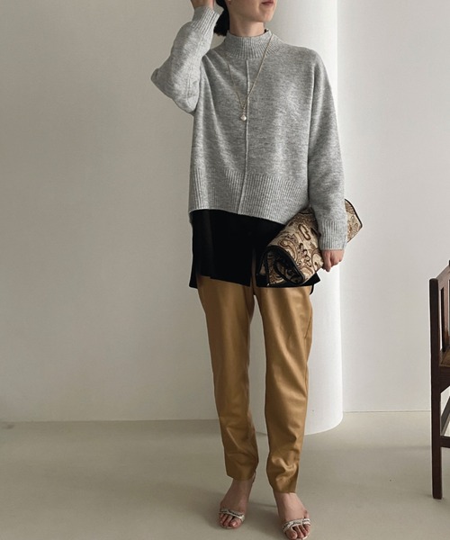 Doux archives（ドゥアルシーヴ）の「もちもちハイネックニットプルオーバー（ニット/セーター・レディース・グレー/レッド/ブルー/ピンク/ブラック・MEDIUM）」の18枚目の写真