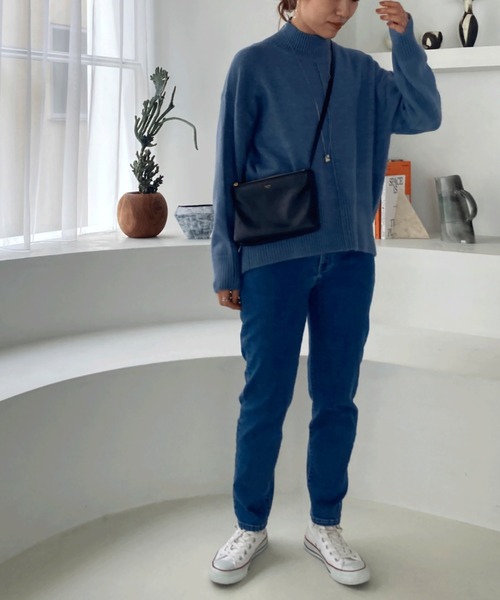 Doux archives（ドゥアルシーヴ）の「もちもちハイネックニットプルオーバー（ニット/セーター・レディース・グレー/レッド/ブルー/ピンク/ブラック・MEDIUM）」の12枚目の写真