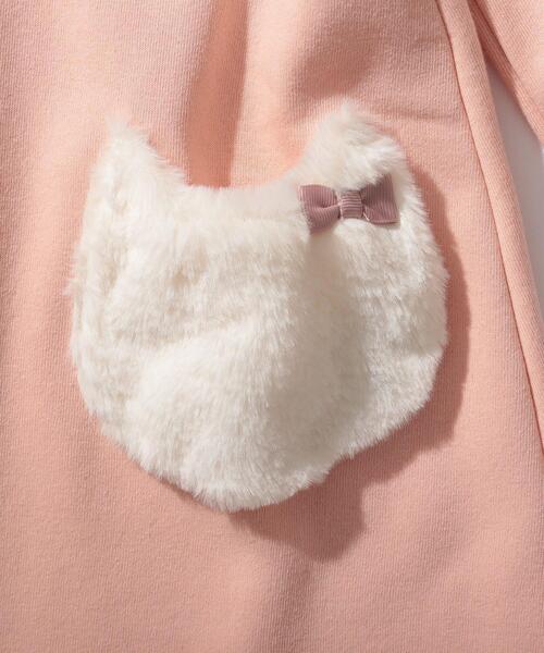 SHOO・LA・RUE（シューラルー）の「◆【90-140cm/速乾】CVC裏起毛ファーポケットワンピ（ワンピース・キッズ・ライトパープル/ベビーピンク・11/10/12/13/14/09）」の8枚目の写真