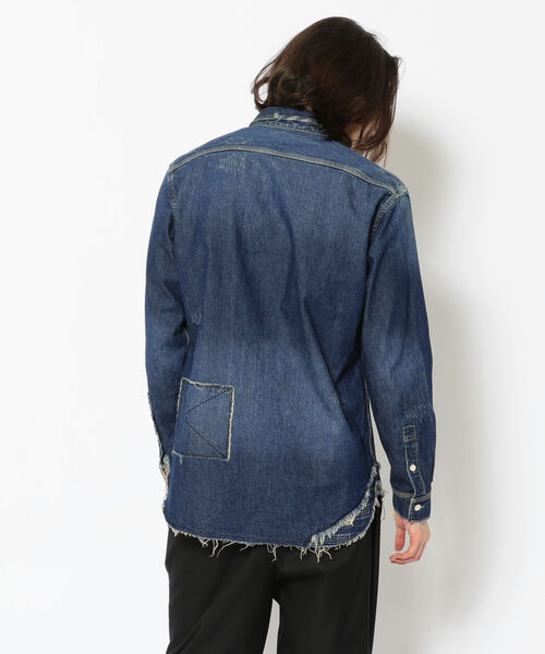 Uncut Bound(アンカットバウンド)の「Rinajour(リナジュール) MEN'S リペアデニムシャツ(シャツ/ブラウス・メンズ・インディゴブルー/ライトインディゴブルー・SMALL/MEDIUM/LARGE/X-LARGE)」の3枚目の写真