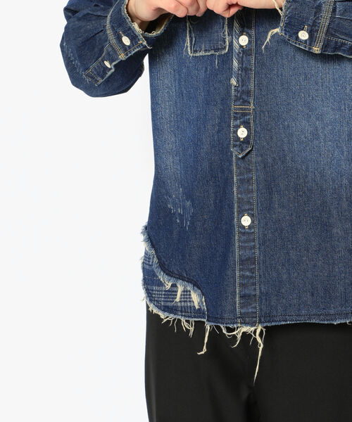 Uncut Bound(アンカットバウンド)の「Rinajour(リナジュール) MEN'S リペアデニムシャツ(シャツ/ブラウス・メンズ・インディゴブルー/ライトインディゴブルー・SMALL/MEDIUM/LARGE/X-LARGE)」の8枚目の写真