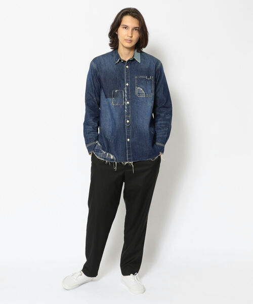 Uncut Bound(アンカットバウンド)の「Rinajour(リナジュール) MEN'S リペアデニムシャツ(シャツ/ブラウス・メンズ・インディゴブルー/ライトインディゴブルー・SMALL/MEDIUM/LARGE/X-LARGE)」の11枚目の写真