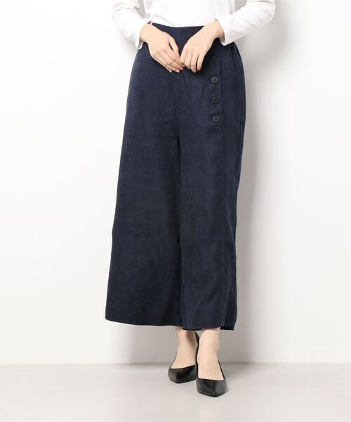 KOBE LETTUCE（コウベレタス）の「サイドボタン付きワイドパンツ[M3466]（その他パンツ・レディース・ベージュ/ネイビー/チャコール・FREE）」の3枚目の写真