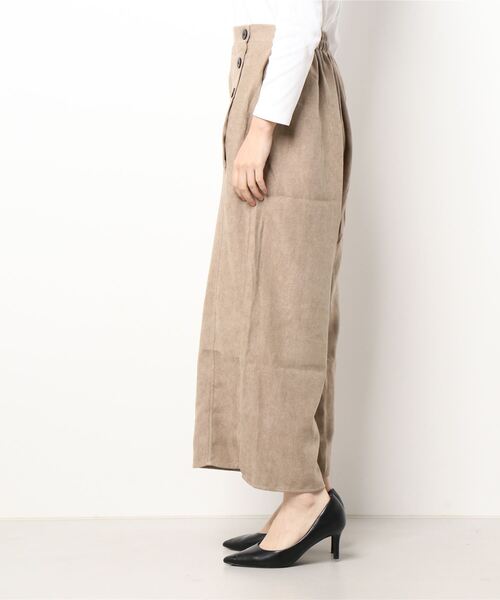 KOBE LETTUCE（コウベレタス）の「サイドボタン付きワイドパンツ[M3466]（その他パンツ・レディース・ベージュ/ネイビー/チャコール・FREE）」の4枚目の写真
