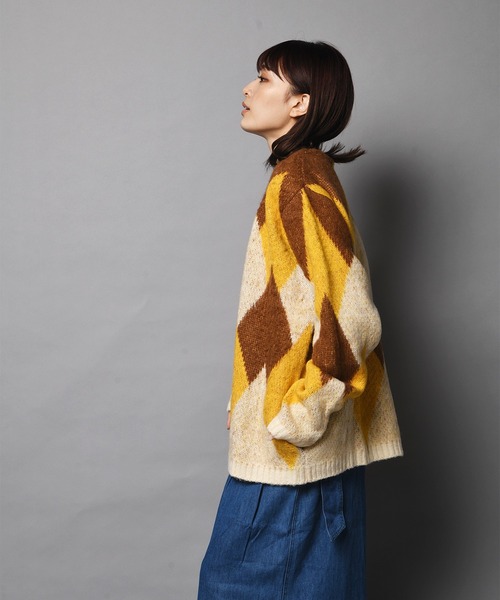 JACKROSE（ジャックローズ）の「JE-MOHAIR TOUCH JQ CARDIGAN/モヘアタッチ ジャガード カーデ（カーディガン/ボレロ・メンズ・ブラック/パープル/キャメル・M/L）」の19枚目の写真