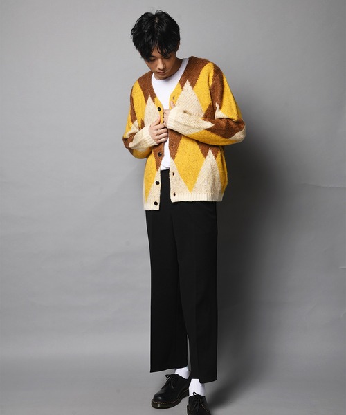 JACKROSE（ジャックローズ）の「JE-MOHAIR TOUCH JQ CARDIGAN/モヘアタッチ ジャガード カーデ（カーディガン/ボレロ・メンズ・ブラック/パープル/キャメル・M/L）」の22枚目の写真