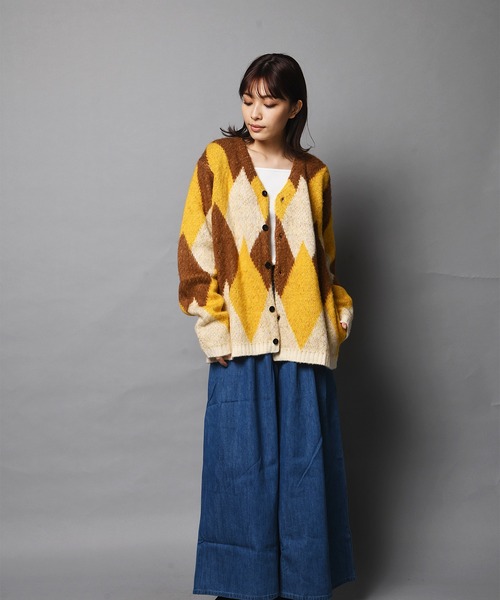 JACKROSE（ジャックローズ）の「JE-MOHAIR TOUCH JQ CARDIGAN/モヘアタッチ ジャガード カーデ（カーディガン/ボレロ・メンズ・ブラック/パープル/キャメル・M/L）」の14枚目の写真