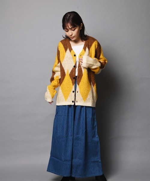 JACKROSE（ジャックローズ）の「JE-MOHAIR TOUCH JQ CARDIGAN/モヘアタッチ ジャガード カーデ（カーディガン/ボレロ・メンズ・ブラック/パープル/キャメル・M/L）」の15枚目の写真