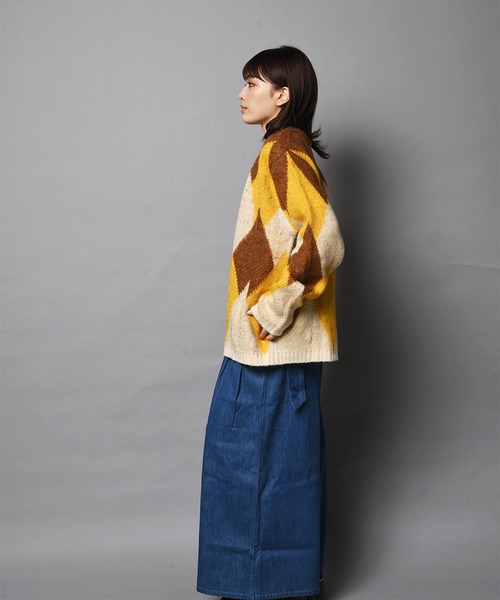 JACKROSE（ジャックローズ）の「JE-MOHAIR TOUCH JQ CARDIGAN/モヘアタッチ ジャガード カーデ（カーディガン/ボレロ・メンズ・ブラック/パープル/キャメル・M/L）」の16枚目の写真