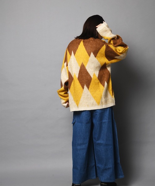 JACKROSE（ジャックローズ）の「JE-MOHAIR TOUCH JQ CARDIGAN/モヘアタッチ ジャガード カーデ（カーディガン/ボレロ・メンズ・ブラック/パープル/キャメル・M/L）」の18枚目の写真