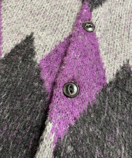 JACKROSE（ジャックローズ）の「JE-MOHAIR TOUCH JQ CARDIGAN/モヘアタッチ ジャガード カーデ（カーディガン/ボレロ・メンズ・ブラック/パープル/キャメル・M/L）」の4枚目の写真