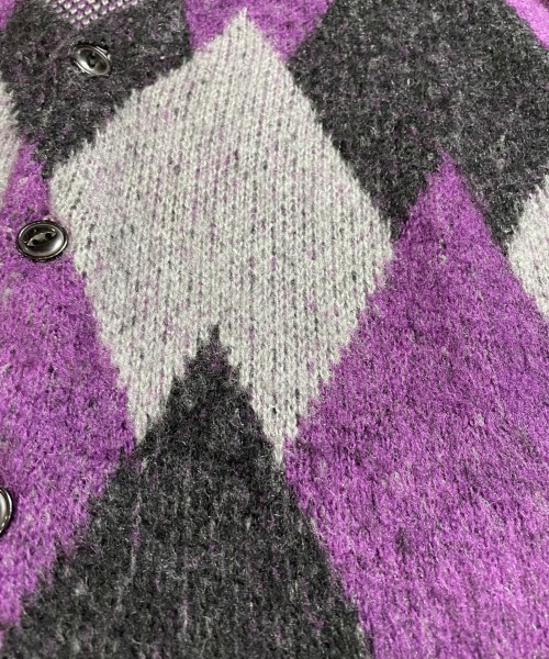 JACKROSE（ジャックローズ）の「JE-MOHAIR TOUCH JQ CARDIGAN/モヘアタッチ ジャガード カーデ（カーディガン/ボレロ・メンズ・ブラック/パープル/キャメル・M/L）」の5枚目の写真