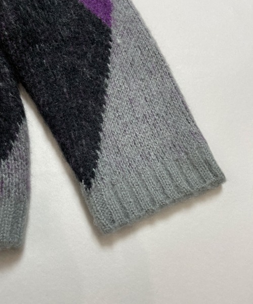 JACKROSE（ジャックローズ）の「JE-MOHAIR TOUCH JQ CARDIGAN/モヘアタッチ ジャガード カーデ（カーディガン/ボレロ・メンズ・ブラック/パープル/キャメル・M/L）」の6枚目の写真