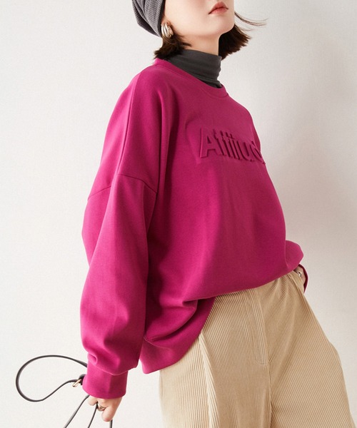 Leja（レジャ）の「【ELCY】ロゴ入りクルーネックオーバーサイズスウェット（Tシャツ/カットソー・レディース・ホワイト/ブラック/ピンク/ブルー・FREE）」の14枚目の写真