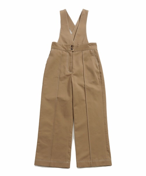 AULI（アウリィ）の「【低身長向けサイズ】配色ステッチサロペットパンツ（サロペット/オーバーオール・レディース・ブラック/ベージュ/レッド・S/XS/XXS）」の13枚目の写真