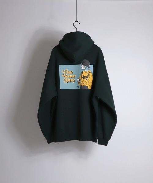 ILL'S（イルズ）の「ILL'S / イルズ バケットガールビッグシルエットパーカー（パーカー・メンズ・グリーン/サックスブルー/ホワイト・M/L）」の6枚目の写真