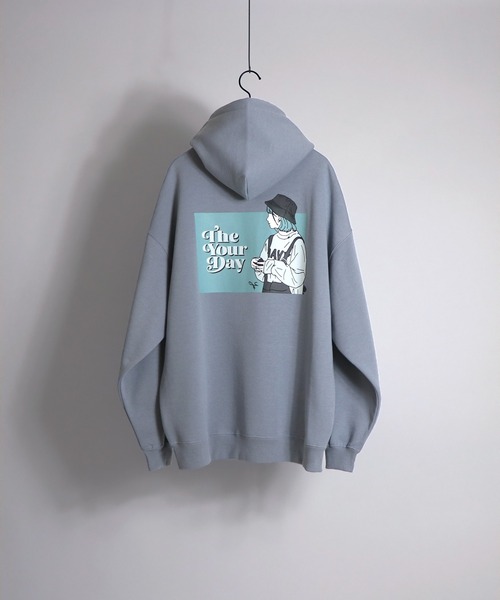 ILL'S（イルズ）の「ILL'S / イルズ バケットガールビッグシルエットパーカー（パーカー・メンズ・グリーン/サックスブルー/ホワイト・M/L）」の13枚目の写真