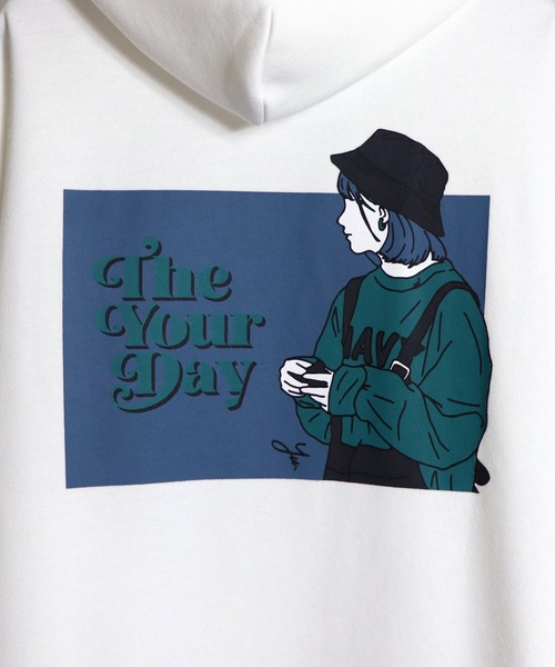 ILL'S（イルズ）の「ILL'S / イルズ バケットガールビッグシルエットパーカー（パーカー・メンズ・グリーン/サックスブルー/ホワイト・M/L）」の8枚目の写真