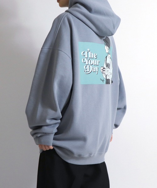 ILL'S（イルズ）の「ILL'S / イルズ バケットガールビッグシルエットパーカー（パーカー・メンズ・グリーン/サックスブルー/ホワイト・M/L）」の17枚目の写真