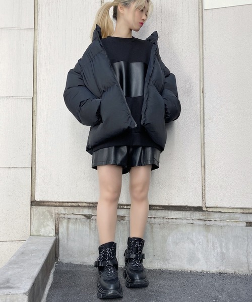 Figments（フィグメンツ）の「パファージャケット（ダウンジャケット/コート・レディース・オフホワイト/ブラック・FREE）」の9枚目の写真