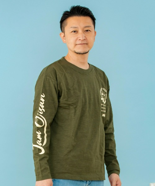 ANPANMAN KIDS COLLECTION（アンパンマンキッズコレクション）の「ジャムおじさんバイク長袖Tシャツ大人（Tシャツ/カットソー・メンズ・カーキ/ブラック・LL/M/L/XXL）」の5枚目の写真