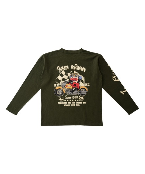 ANPANMAN KIDS COLLECTION（アンパンマンキッズコレクション）の「ジャムおじさんバイク長袖Tシャツ大人（Tシャツ/カットソー・メンズ・カーキ/ブラック・LL/M/L/XXL）」の3枚目の写真
