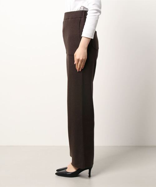 OUVRAGE CLASSE(ウヴラージュクラス)の「ベイカーセミワイドニットパンツ(その他パンツ・レディース・ブラック/ダークブラウン・FREE)」の4枚目の写真
