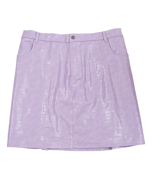 PUNYUS（プニュズ）の「フェィクレザーミニスカート（スカート・レディース・ブラック/ライトパープル・1/3/4/2）」の4枚目の写真