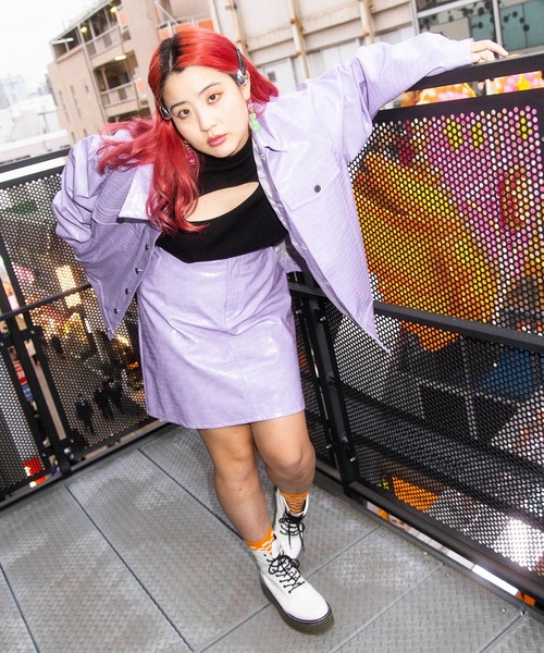 PUNYUS（プニュズ）の「フェィクレザーミニスカート（スカート・レディース・ブラック/ライトパープル・1/3/4/2）」の16枚目の写真