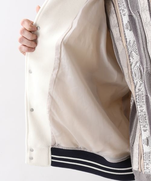 RAGEBLUE（レイジブルー）の「YALEコラボ/カレッジビッグスタジャン/260271（スタジャン・メンズ・パープル/オフホワイト・MEDIUM/LARGE）」の8枚目の写真