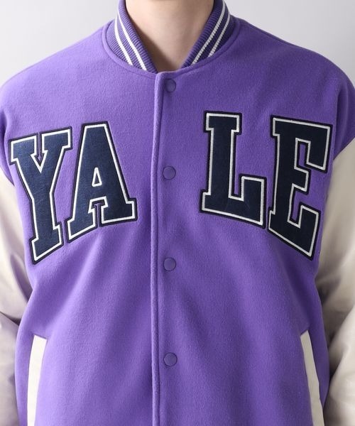 RAGEBLUE（レイジブルー）の「YALEコラボ/カレッジビッグスタジャン/260271（スタジャン・メンズ・パープル/オフホワイト・MEDIUM/LARGE）」の15枚目の写真