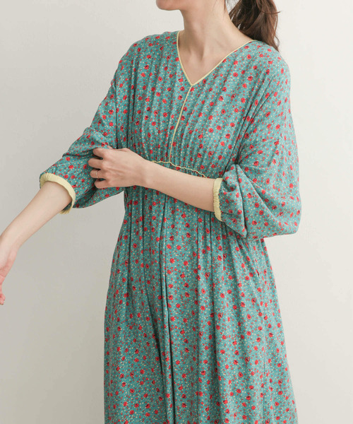 URBAN RESEARCH DOORS(アーバンリサーチドアーズ)の「パイピングフラワーワンピース(ワンピース・レディース・ブラック系その他/グリーン系その他・ONE)」の7枚目の写真