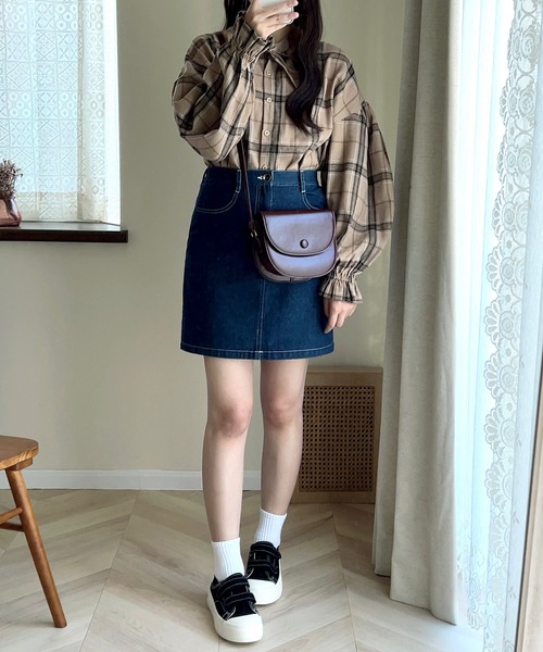 あちゃちゅむ ムチャチャ パッチデニムスカート ひざ丈 サイズ1 M E381 あちゃちゅむ ムチャチャ パッチデニムスカート ひざ丈 サイズ1 M E381