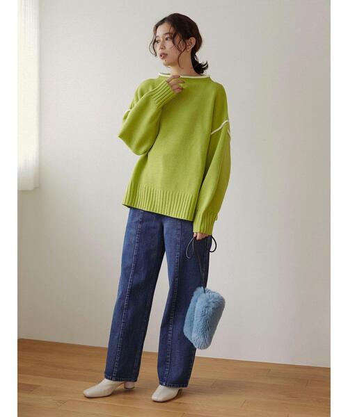 Petit fleur(プチフルール)の「・Petit Fleur ハイショクステッチニット*(ニット/セーター・レディース・オフホワイト/ピンク/グリーン/グリーン系その他3・FREE)」の9枚目の写真