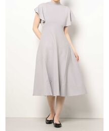 【To/】ハイゲージラッフルフレアニットワンピース