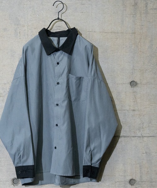 JOHN'S CLOSET(ジョンズクローゼット)の「【i】ポリピーチビックシルエットクレリックシャツ(シャツ/ブラウス・メンズ・ホワイト/ブラック/チャコールグレー/サックスブルー/グレイッシュベージュ・MEDIUM/LARGE/X-LARGE)」の5枚目の写真