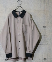 【i】ポリピーチビックシルエットクレリックシャツ