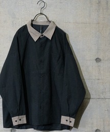 【i】ポリピーチビックシルエットクレリックシャツ