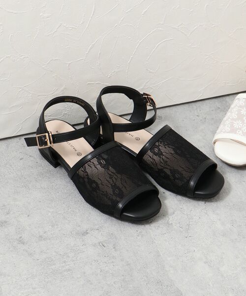 MAJESTIC LEGON（マジェスティックレゴン）の「スクエアシアーサンダル（サンダル・レディース・ブラック/アイボリー/ライトグレー・SMALL/LARGE/X-LARGE/MEDIUM）」の3枚目の写真