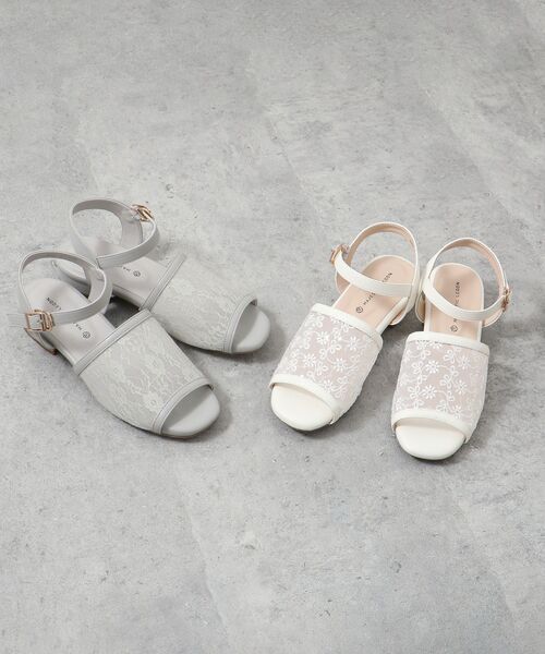 MAJESTIC LEGON（マジェスティックレゴン）の「スクエアシアーサンダル（サンダル・レディース・ブラック/アイボリー/ライトグレー・SMALL/LARGE/X-LARGE/MEDIUM）」の4枚目の写真