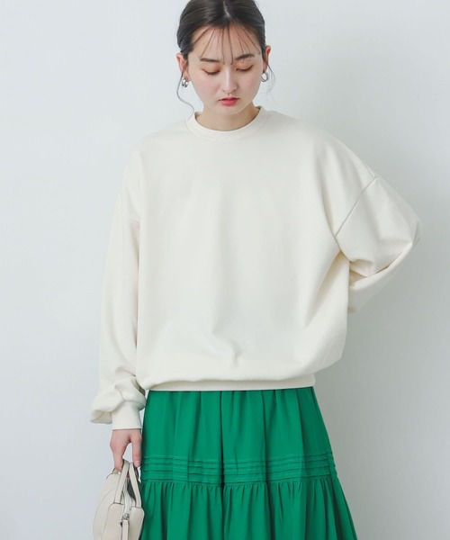 SENSE OF PLACE by URBAN RESEARCH（センスオブプレイスバイアーバンリサーチ）の「『ユニセックス』シルキータッチカラースウェットシャツ（スウェット・メンズ・ライトベージュ/ブラック/ライトグレー/グリーン・MEDIUM/LARGE/X-LARGE）」の4枚目の写真