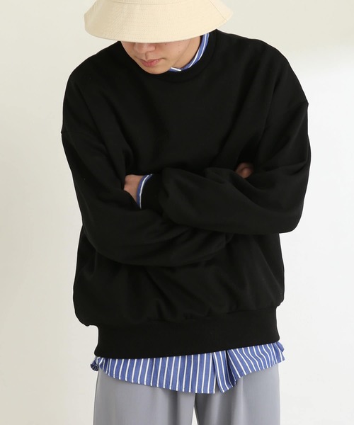 SENSE OF PLACE by URBAN RESEARCH（センスオブプレイスバイアーバンリサーチ）の「『ユニセックス』シルキータッチカラースウェットシャツ（スウェット・メンズ・ライトベージュ/ブラック/ライトグレー/グリーン・MEDIUM/LARGE/X-LARGE）」の2枚目の写真