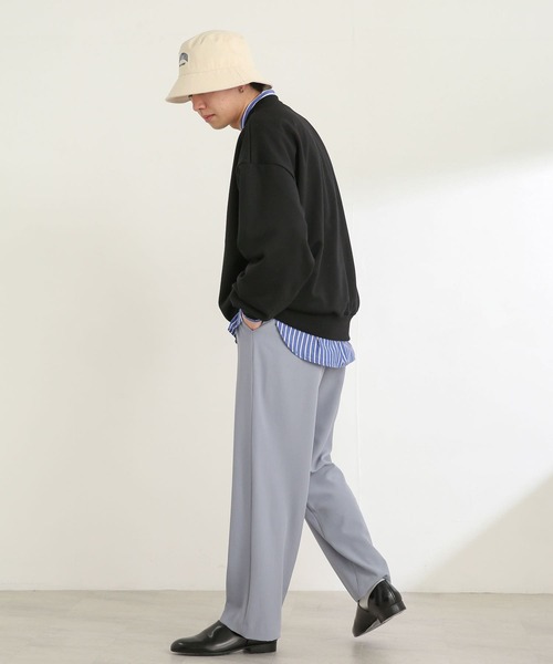 SENSE OF PLACE by URBAN RESEARCH（センスオブプレイスバイアーバンリサーチ）の「『ユニセックス』シルキータッチカラースウェットシャツ（スウェット・メンズ・ライトベージュ/ブラック/ライトグレー/グリーン・MEDIUM/LARGE/X-LARGE）」の10枚目の写真