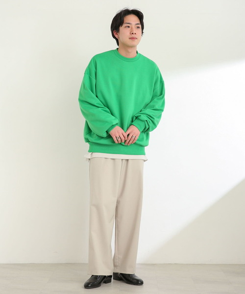 SENSE OF PLACE by URBAN RESEARCH（センスオブプレイスバイアーバンリサーチ）の「『ユニセックス』シルキータッチカラースウェットシャツ（スウェット・メンズ・ライトベージュ/ブラック/ライトグレー/グリーン・MEDIUM/LARGE/X-LARGE）」の18枚目の写真