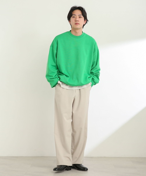 SENSE OF PLACE by URBAN RESEARCH（センスオブプレイスバイアーバンリサーチ）の「『ユニセックス』シルキータッチカラースウェットシャツ（スウェット・メンズ・ライトベージュ/ブラック/ライトグレー/グリーン・MEDIUM/LARGE/X-LARGE）」の21枚目の写真