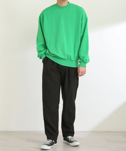SENSE OF PLACE by URBAN RESEARCH（センスオブプレイスバイアーバンリサーチ）の「『ユニセックス』シルキータッチカラースウェットシャツ（スウェット・メンズ・ライトベージュ/ブラック/ライトグレー/グリーン・MEDIUM/LARGE/X-LARGE）」の22枚目の写真