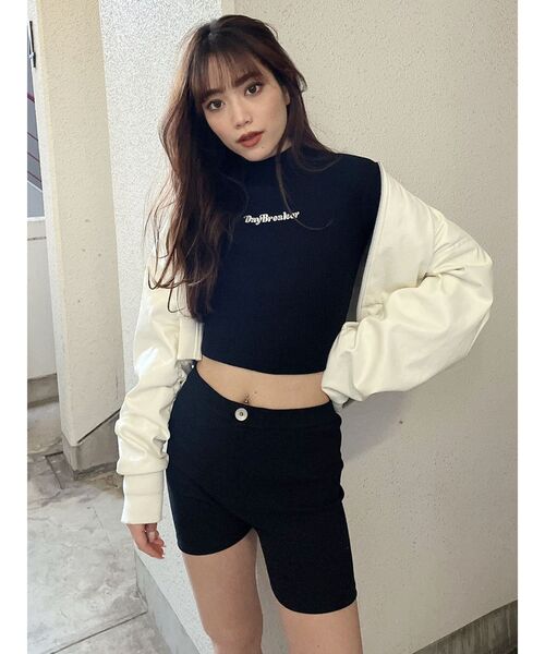 GYDA（ジェイダ）の「GYDA PATTERN ショートBZ（ブルゾン・レディース・ブラック/オフホワイト・FREE）」の10枚目の写真